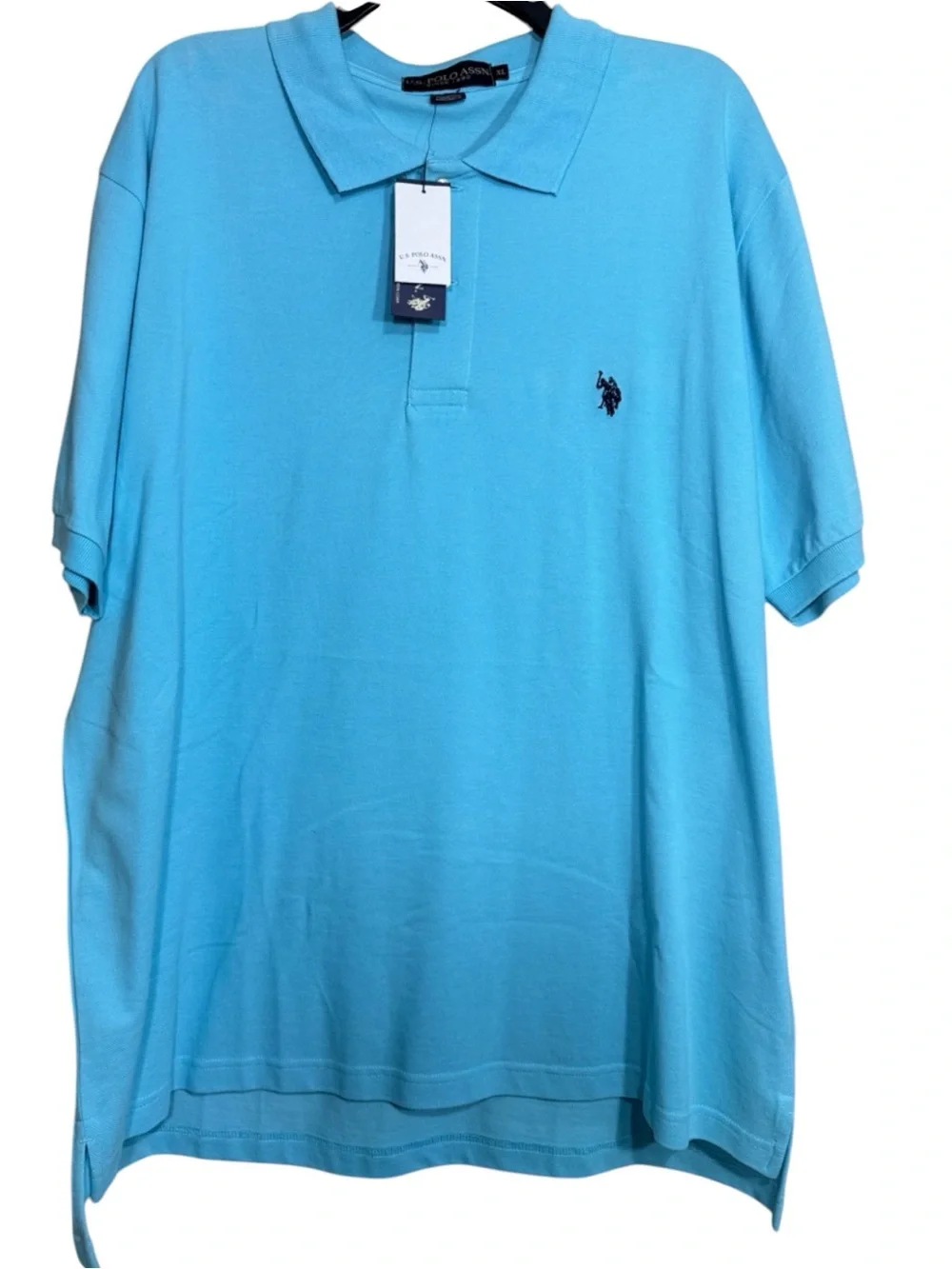 U.S Polo ASSN by Sky Blue Short-Sleeve Polo with Navy Pony XL